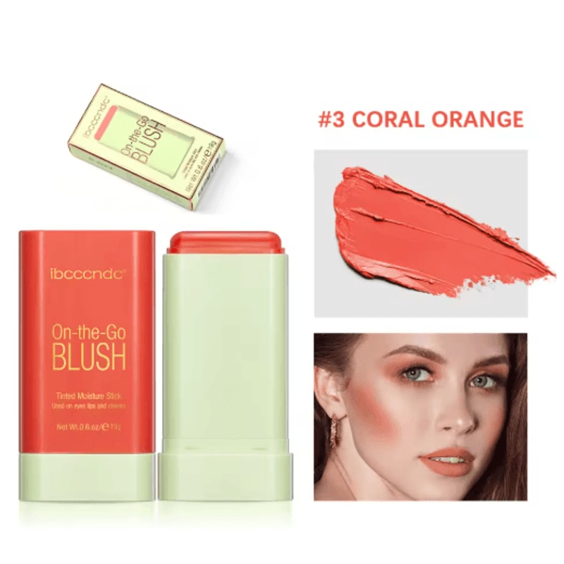 Cream Blush Stick Waterproof Easy Blend Rouge For Bright Natural Glow 1