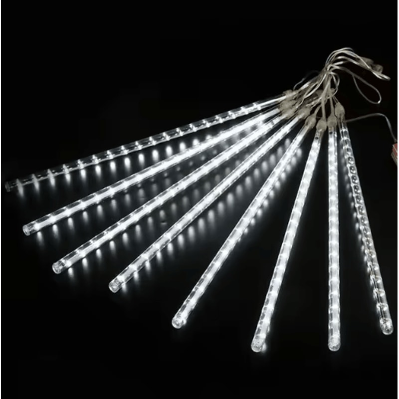 LED Meteor Shower Rain Lights Waterproof Falling Raindrop Fairy String Lights 30CM 4