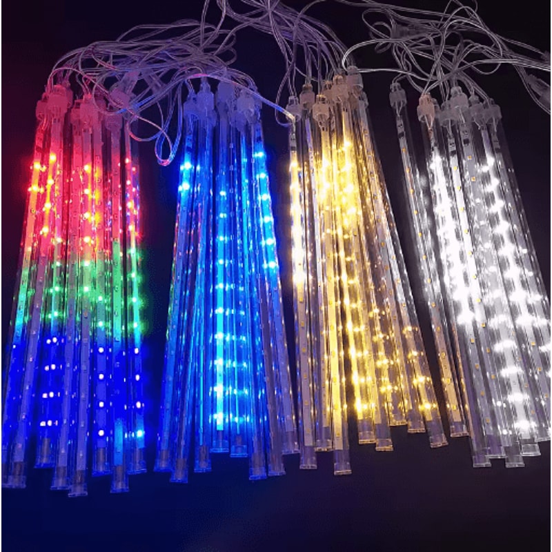 LED Meteor Shower Rain Lights Waterproof Falling Raindrop Fairy String Lights 30CM 6