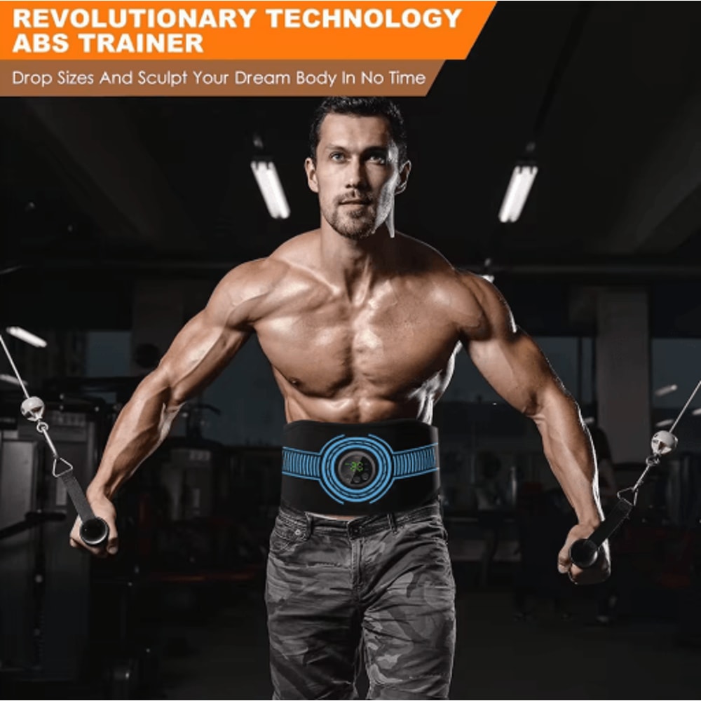 EMS Abdominal Fitness Belt Intelligent Muscle Massage Trainer With USB Charging 10