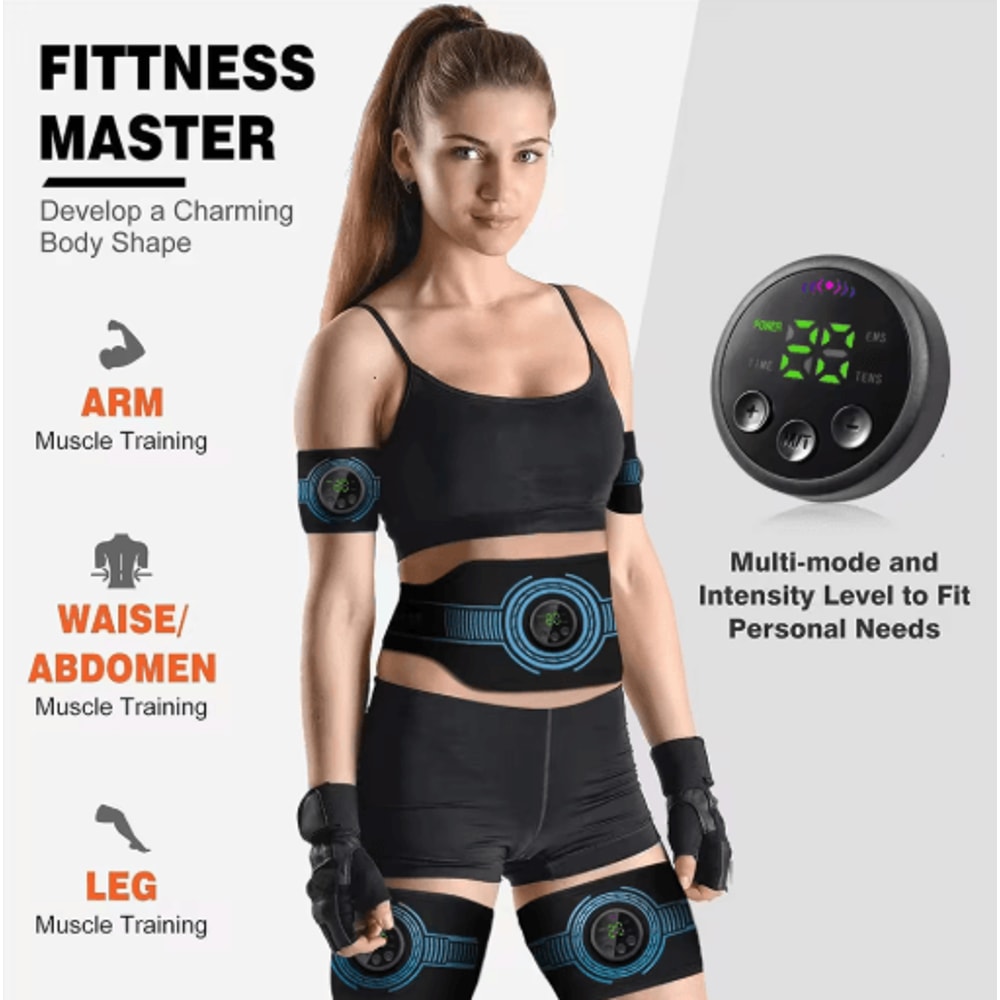 EMS Abdominal Fitness Belt Intelligent Muscle Massage Trainer With USB Charging 9