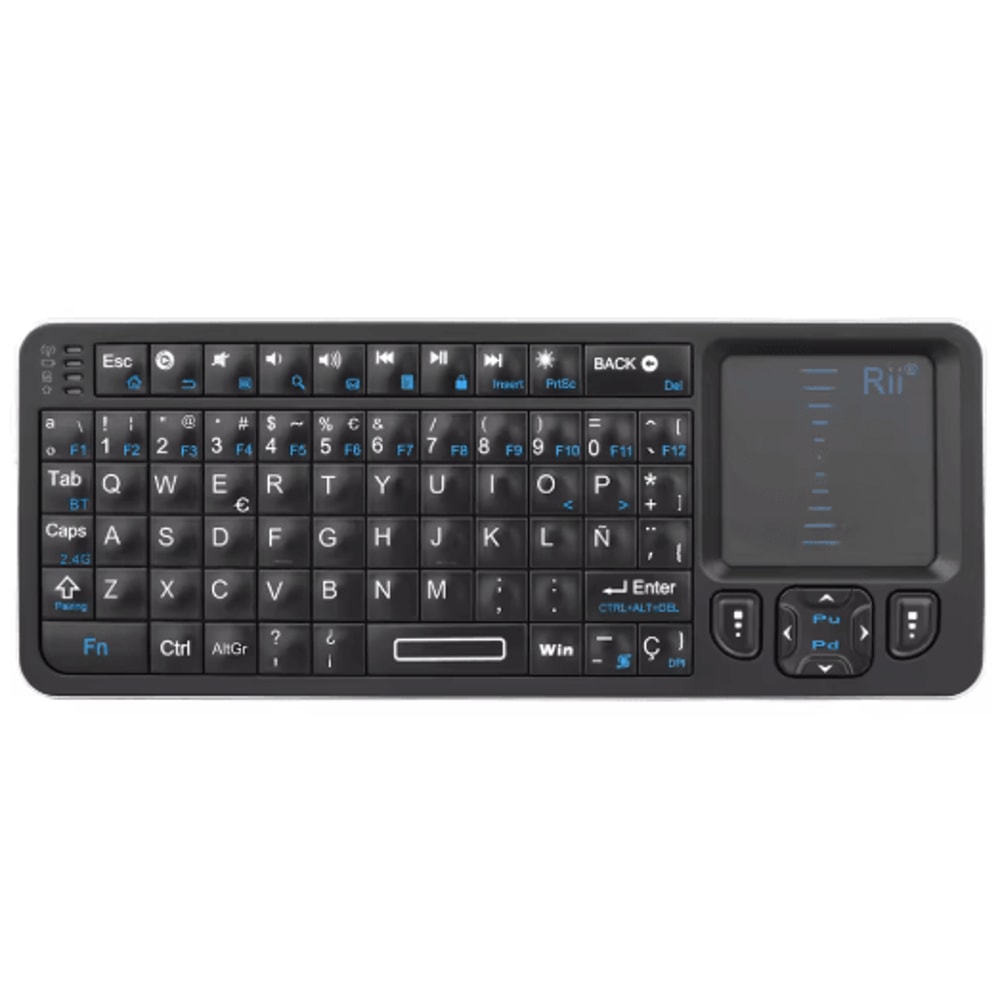 Rii K06 Mini Bluetooth Keyboard Backlit 2 4GHz Wireless Keyboard With IR Learning Touchpad 2