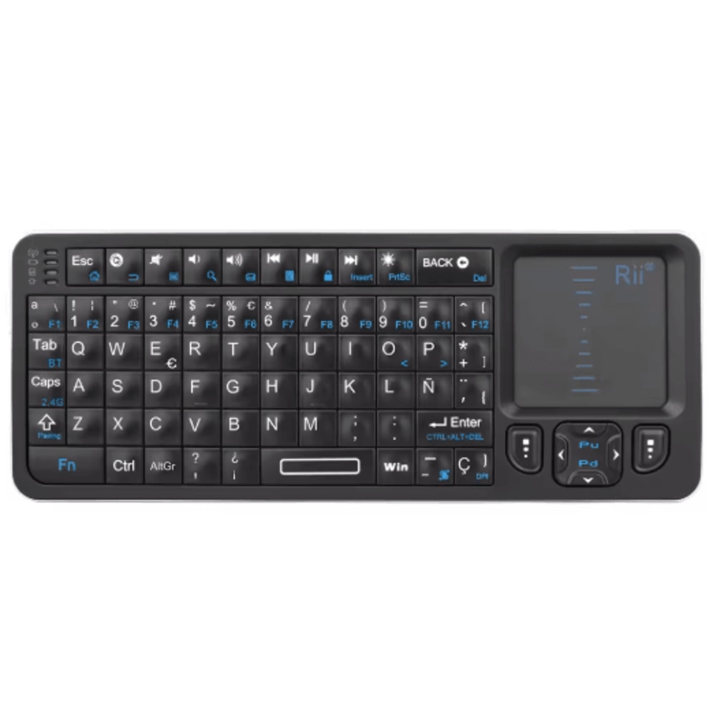 Rii K06 Mini Bluetooth Keyboard Backlit 2 4GHz Wireless Keyboard With IR Learning Touchpad 3
