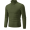 Mens High Neck Knitted Sweater Warm Solid Color Winter Turtleneck Pullover 1