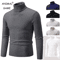 Mens High Neck Knitted Sweater Warm Solid Color Winter Turtleneck Pullover 0