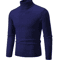 Mens High Neck Knitted Sweater Warm Solid Color Winter Turtleneck Pullover 2