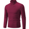 Mens High Neck Knitted Sweater Warm Solid Color Winter Turtleneck Pullover 6