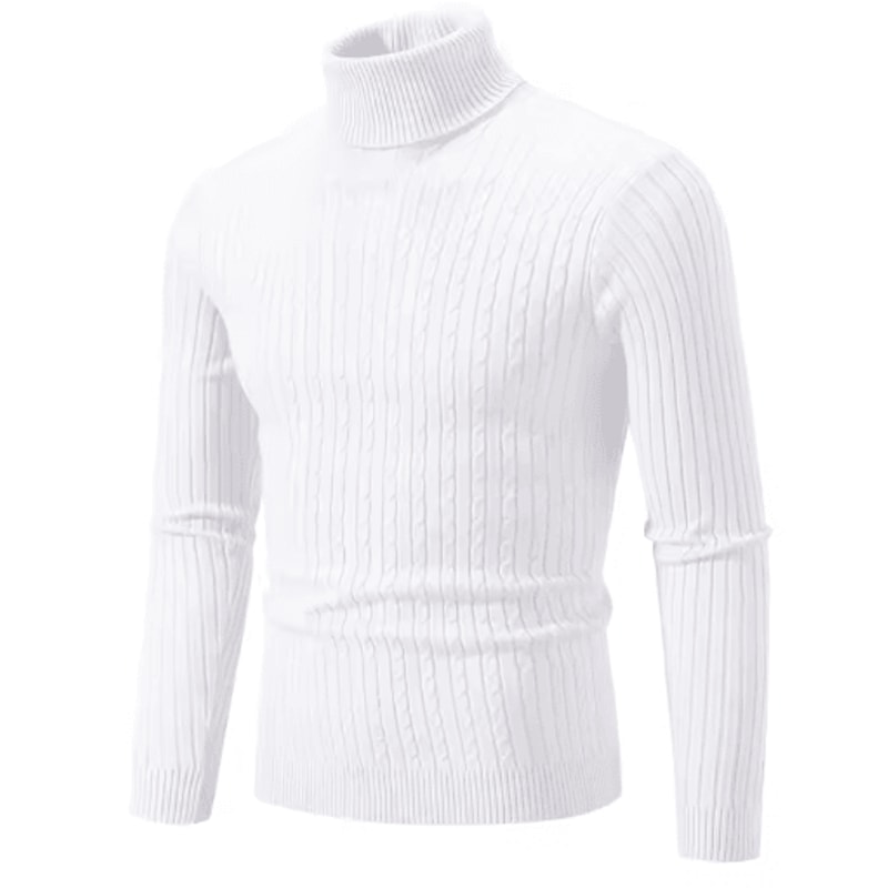 Mens High Neck Knitted Sweater Warm Solid Color Winter Turtleneck Pullover 7