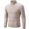 Mens High Neck Knitted Sweater Warm Solid Color Winter Turtleneck Pullover 9