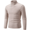 Mens High Neck Knitted Sweater Warm Solid Color Winter Turtleneck Pullover 9