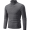 Mens High Neck Knitted Sweater Warm Solid Color Winter Turtleneck Pullover 10