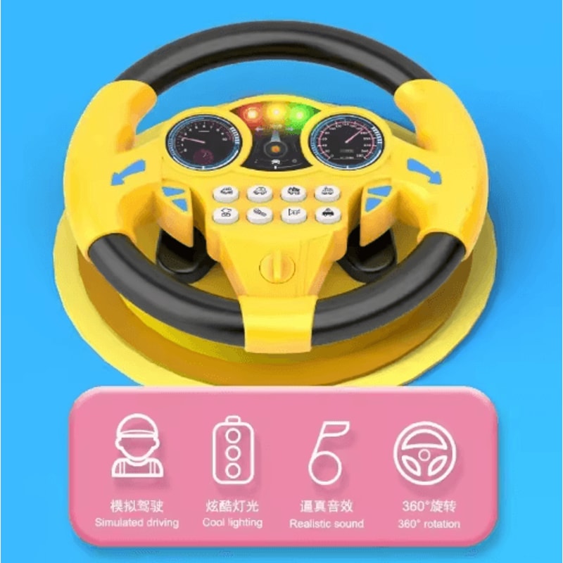 Infant Interactive Steering Wheel Toy Light Up Musical Learning Toy For Strollers 5