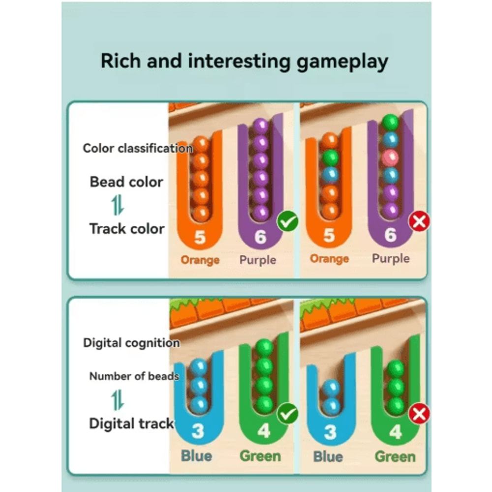 Childrens Magnetic Maze Puzzle Toy Walking Ball Concentration Logic Training Board 3