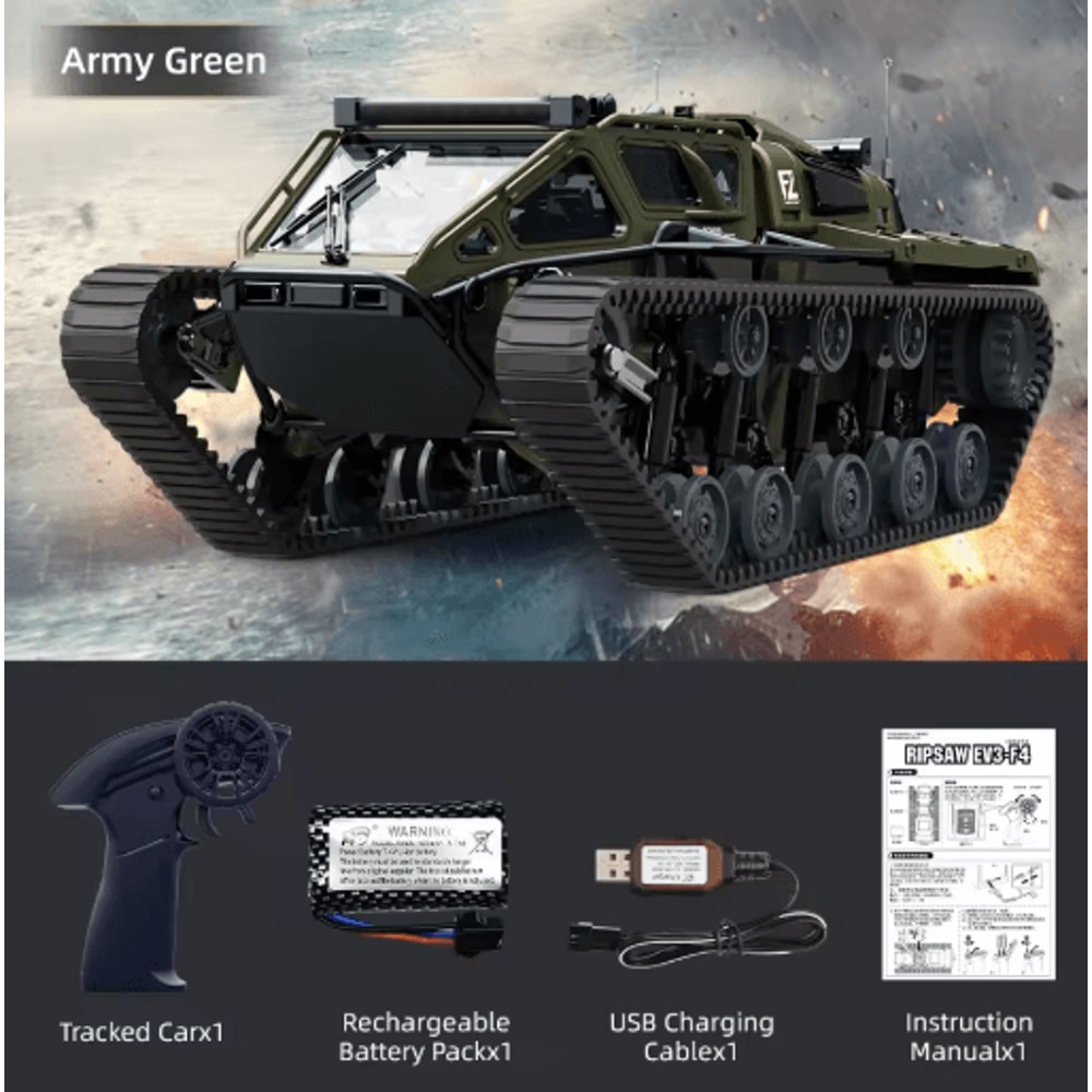 JJRC C8812 RC Tracked Tank LED Light Simulation Remote Control Off Road Vehicle 2