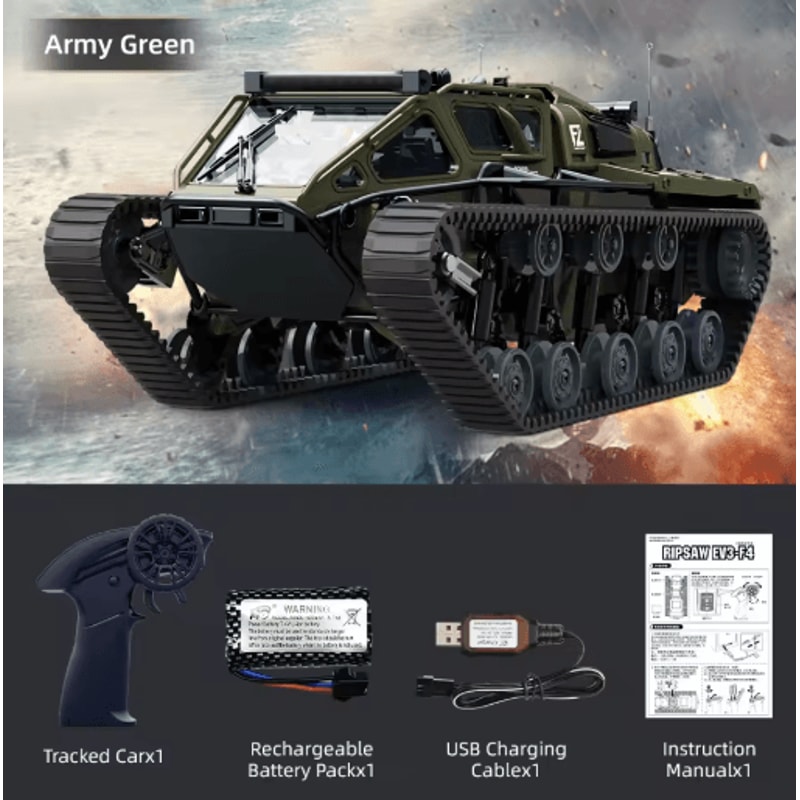 JJRC C8812 RC Tracked Tank LED Light Simulation Remote Control Off Road Vehicle 2