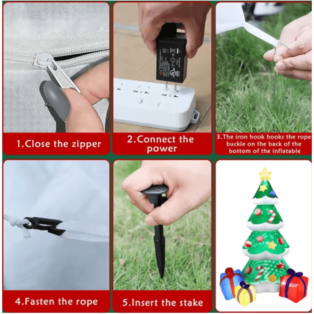 7FT 21M Christmas Inflatable Tree With LED Lights Indoor Outdoor Holiday Decoration 5