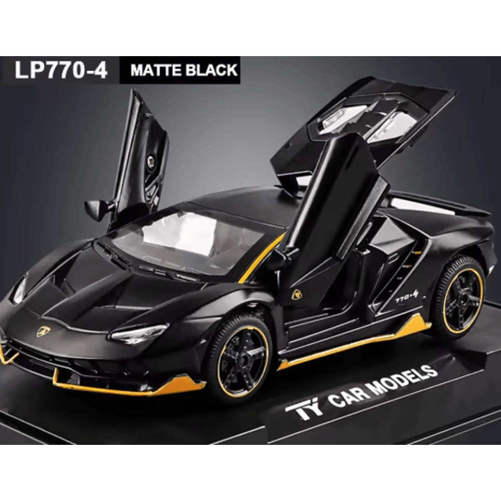 1 32 Lamborghini LP770 Diecast Model Car Alloy Pull Back Toy With Lights Music 1