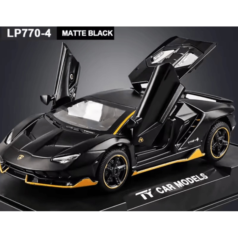 1 32 Lamborghini LP770 Diecast Model Car Alloy Pull Back Toy With Lights Music 1