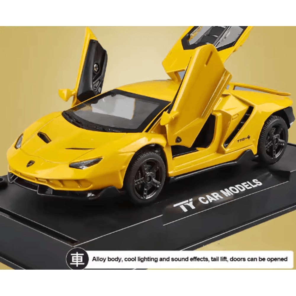 1 32 Lamborghini LP770 Diecast Model Car Alloy Pull Back Toy With Lights Music 2