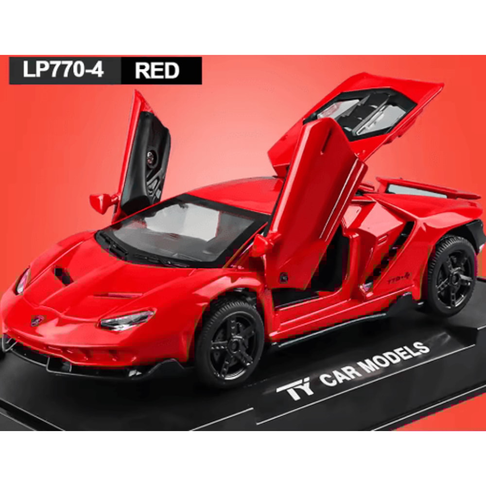 1 32 Lamborghini LP770 Diecast Model Car Alloy Pull Back Toy With Lights Music 3