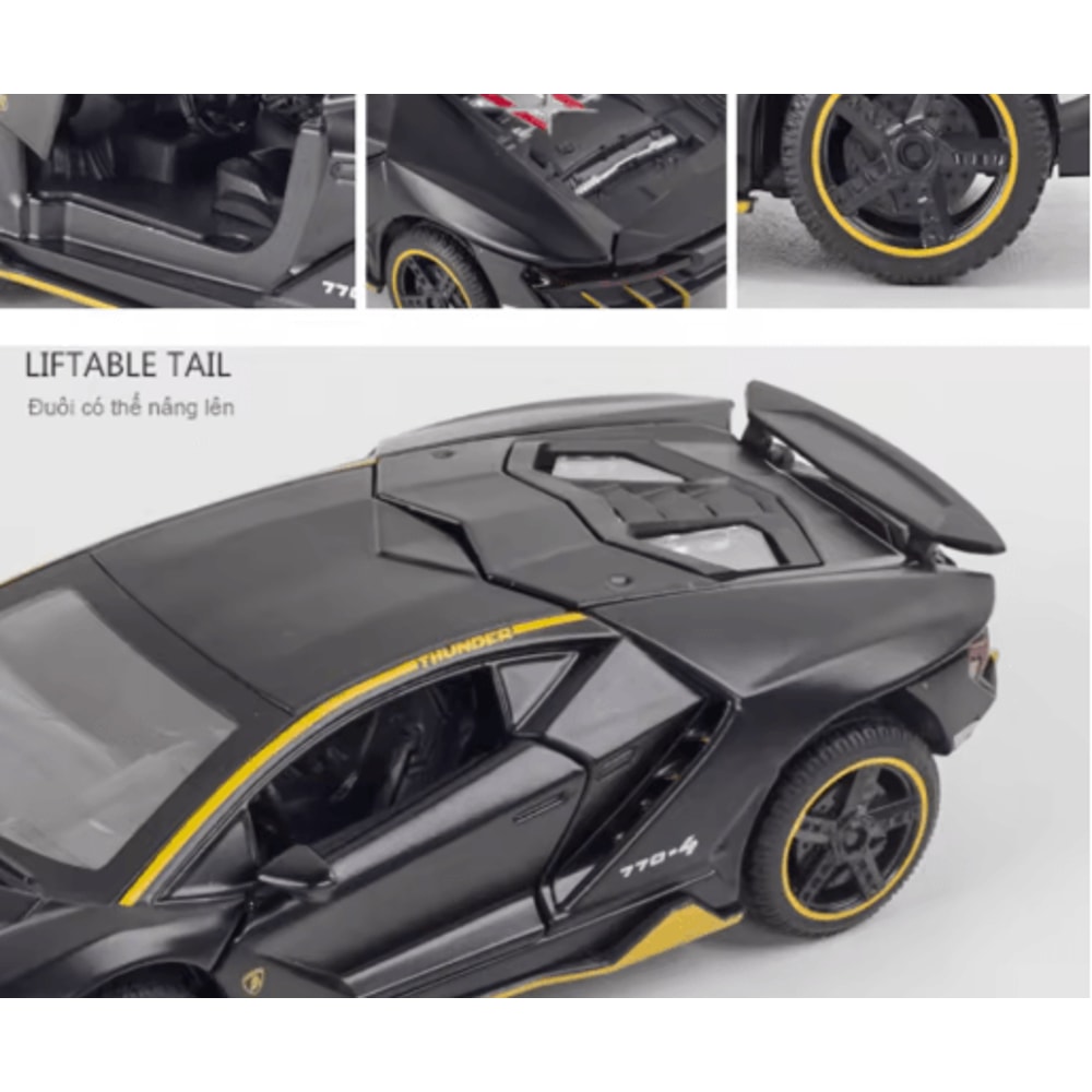 1 32 Lamborghini LP770 Diecast Model Car Alloy Pull Back Toy With Lights Music 5