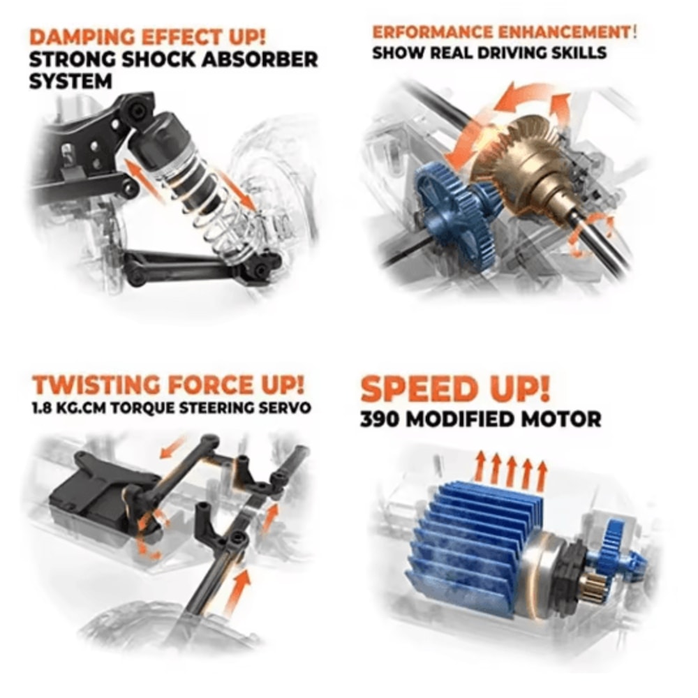 WLtoys 1 16 High Speed RC Monster Truck 50km H 4WD Off Road Remote Control Car 5