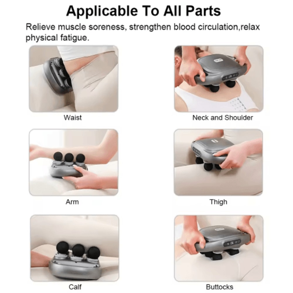 Professional Fascia Massage Gun High Frequency Muscle Massager With 6 Interchangeable Heads 5