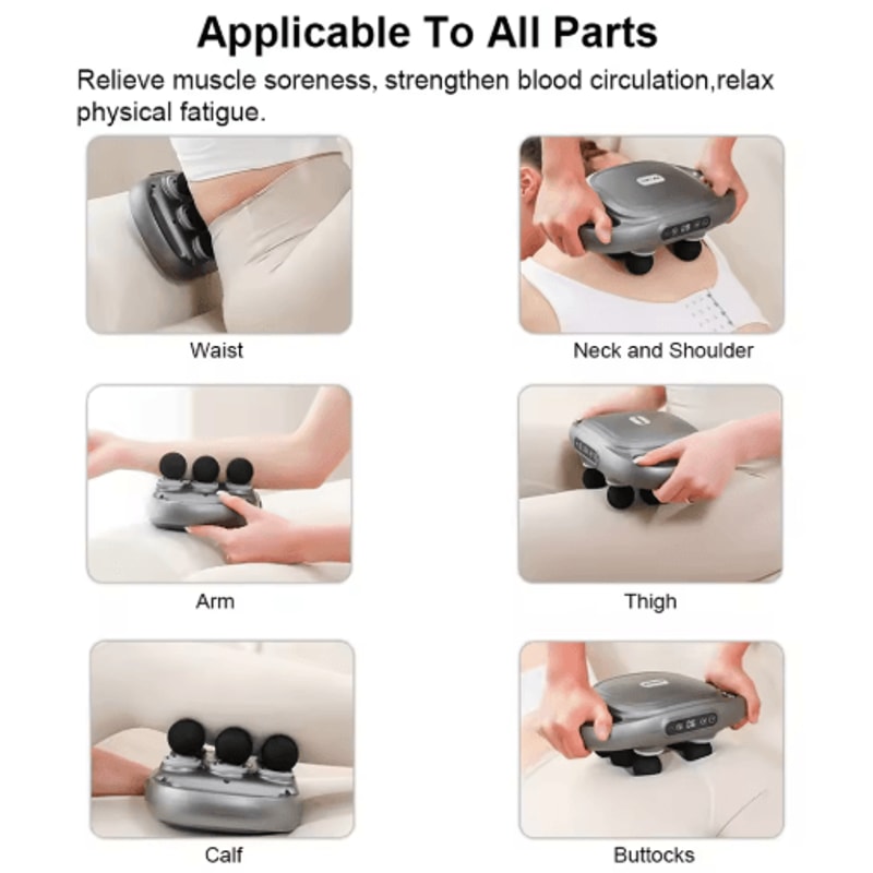 Professional Fascia Massage Gun High Frequency Muscle Massager With 6 Interchangeable Heads 5