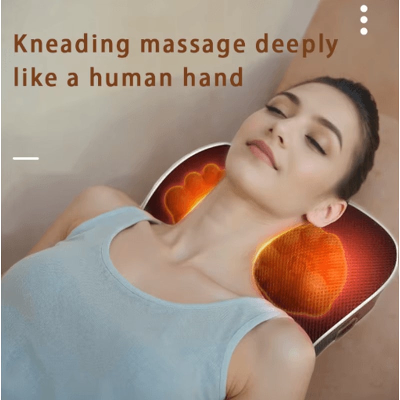 Electric Shiatsu Neck Back Massager Pillow Cervical Traction With Heat Vibration 6