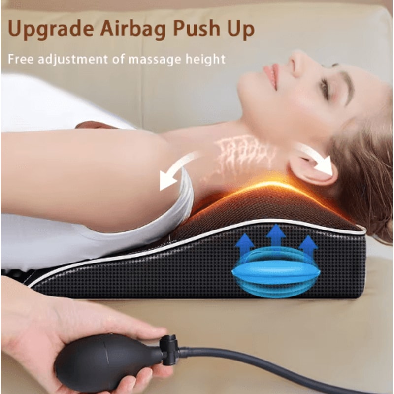 Electric Shiatsu Neck Back Massager Pillow Cervical Traction With Heat Vibration 0