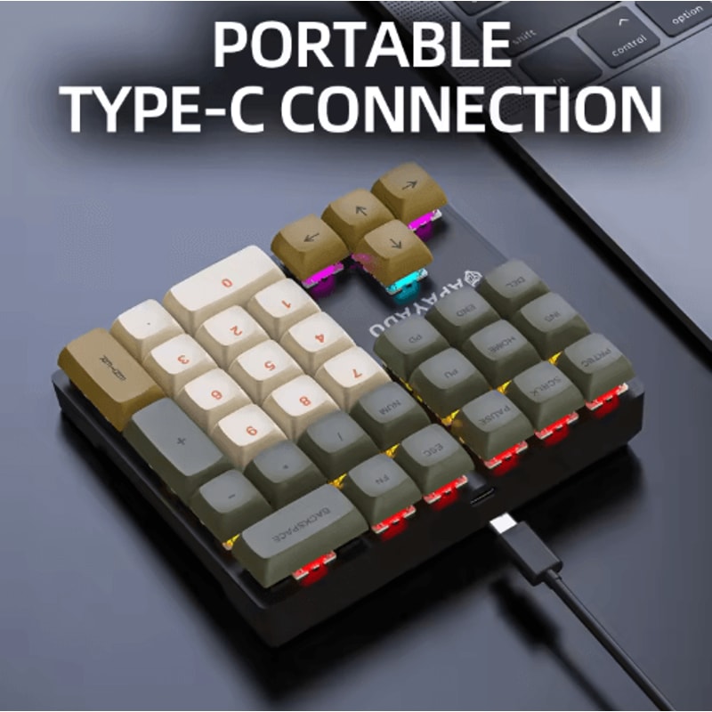 APAYADO K33 Mini Numeric Keyboard 33 Key RGB Mechanical Keypad For Finance Accounting 2