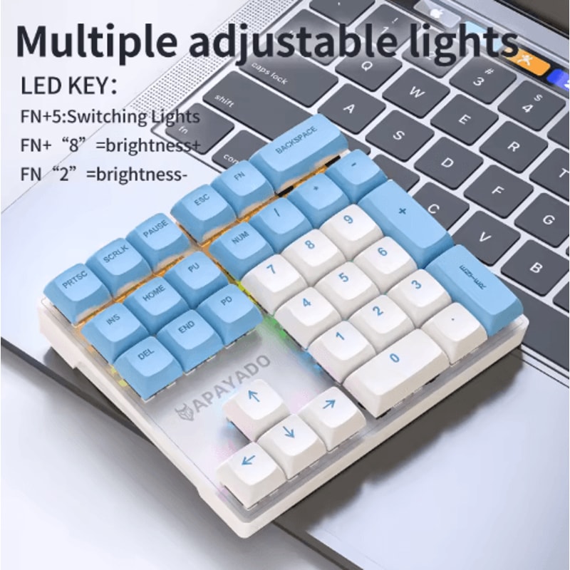 APAYADO K33 Mini Numeric Keyboard 33 Key RGB Mechanical Keypad For Finance Accounting 3