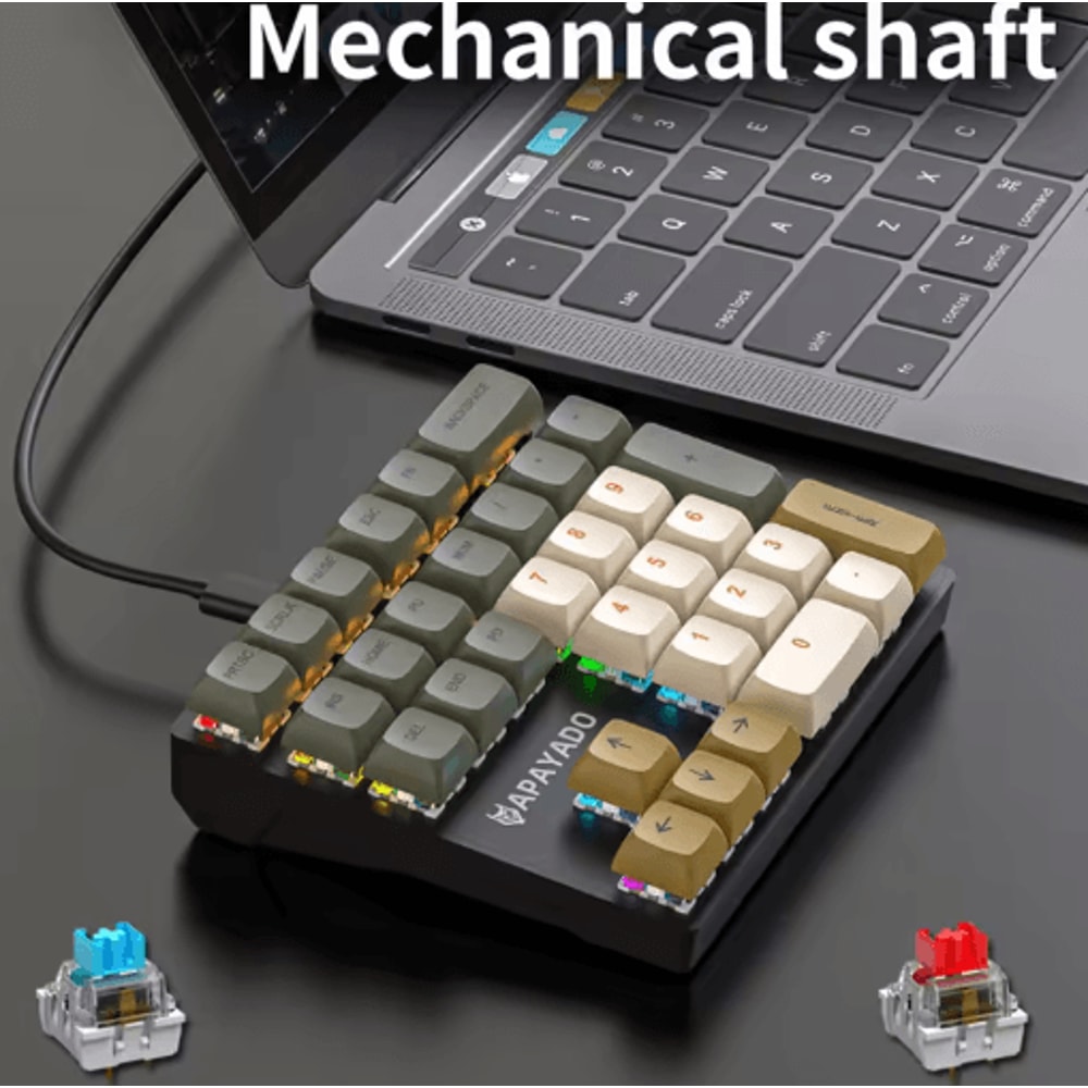 APAYADO K33 Mini Numeric Keyboard 33 Key RGB Mechanical Keypad For Finance Accounting 4