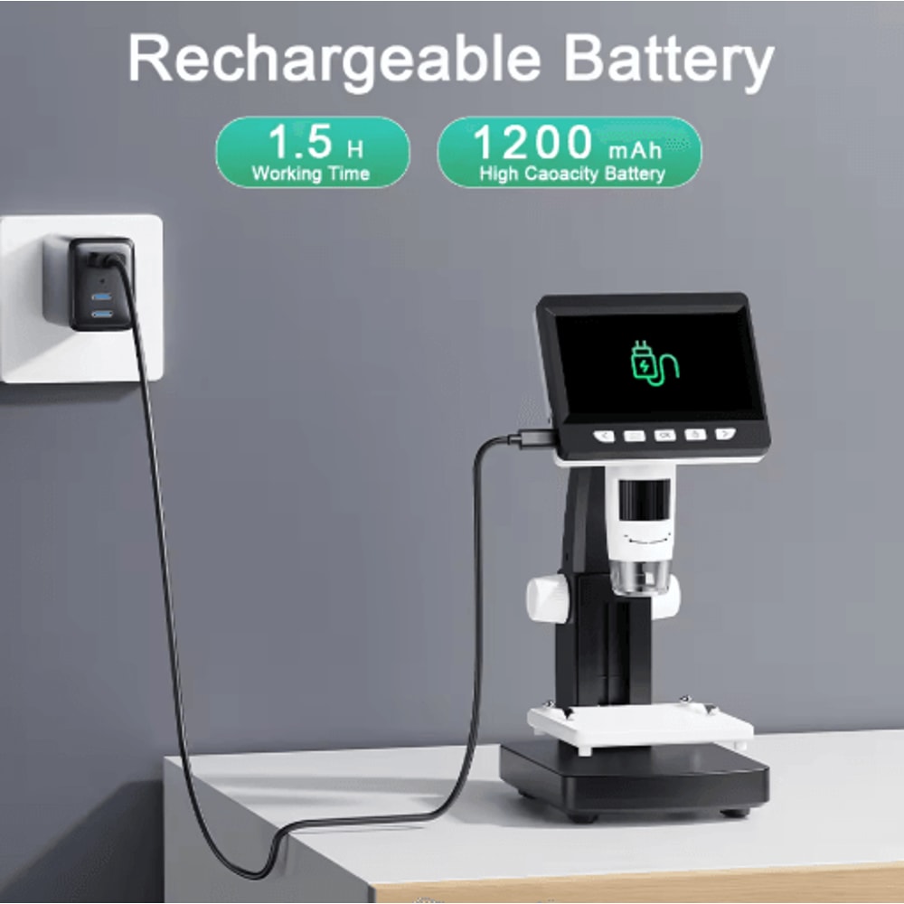 1000X LCD Digital Microscope 43 1080P USB Video Microscope With 8 LED Lights 4