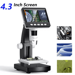 1000x lcd digital microscope 4.3" 1080p usb video microscope with 8 led lights