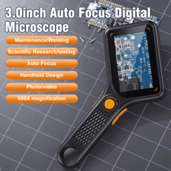 handheld digital microscope 500x 3.0 ips color screen autofocus video microscope