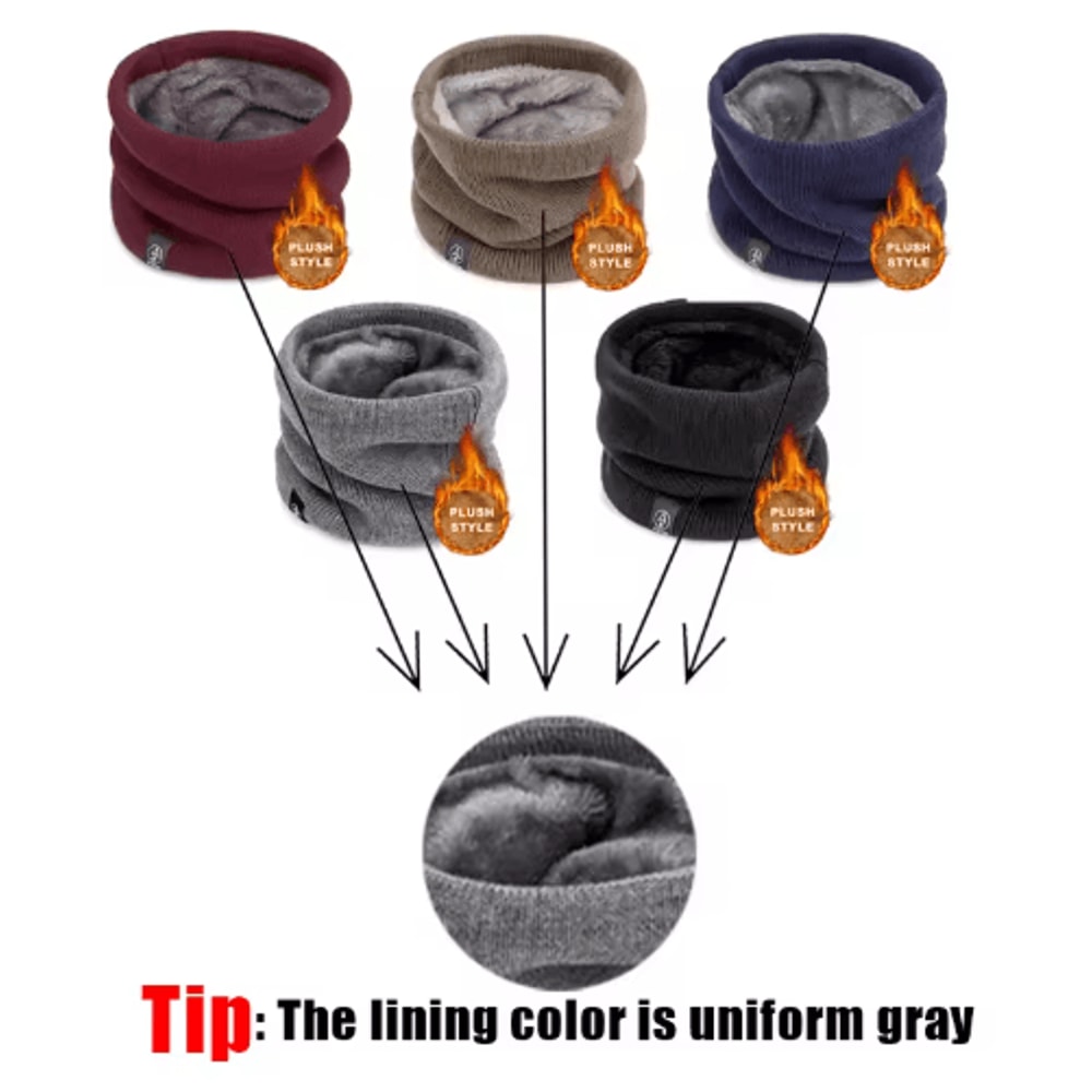 Unisex Thermal Knitted Neck Gaiter Windproof Winter Face Cover For Outdoor Sports 7