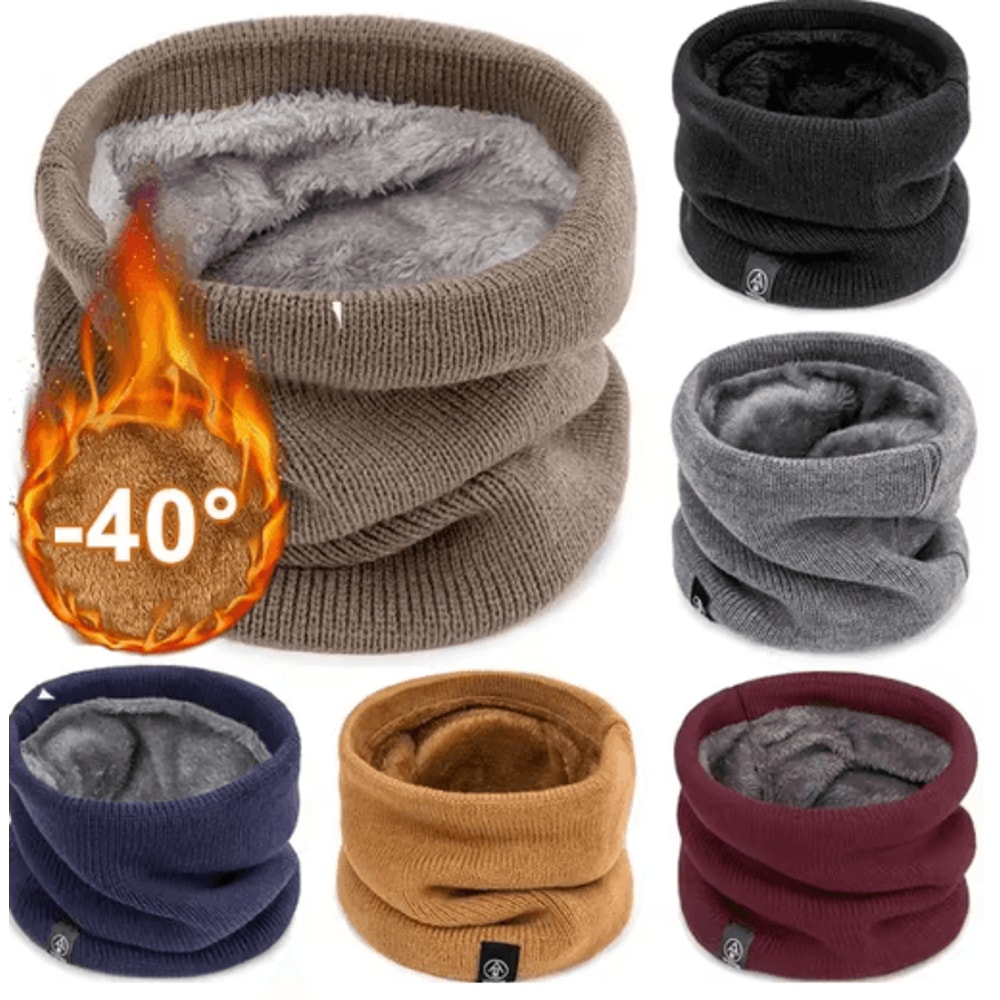 Unisex Thermal Knitted Neck Gaiter Windproof Winter Face Cover For Outdoor Sports 9