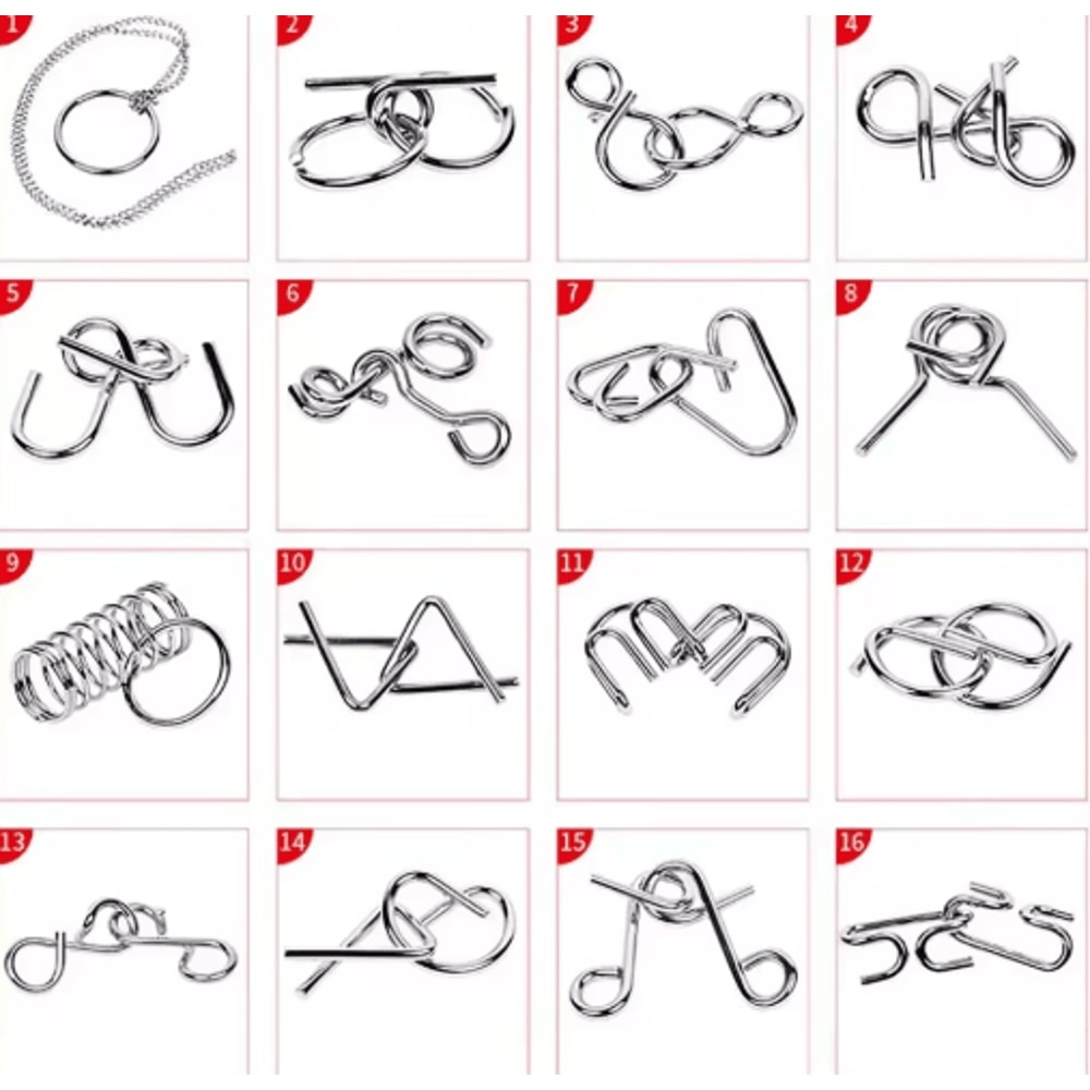 Stainless Steel Chinese Ring Puzzle IQ Brain Teaser For Logical Thinking Skill Development 10