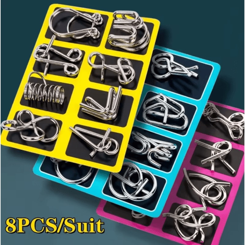 Stainless Steel Chinese Ring Puzzle IQ Brain Teaser For Logical Thinking Skill Development 12