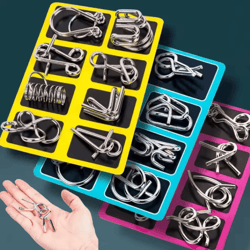 stainless steel chinese ring puzzle iq brain teaser for logical thinking skill development