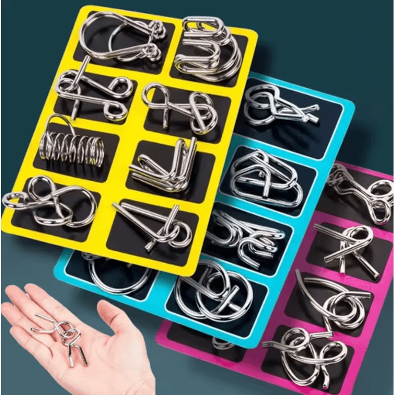 Stainless Steel Chinese Ring Puzzle IQ Brain Teaser For Logical Thinking Skill Development 0