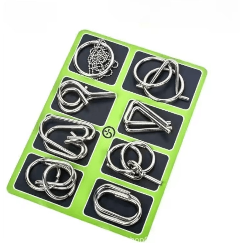 Stainless Steel Chinese Ring Puzzle IQ Brain Teaser For Logical Thinking Skill Development 8