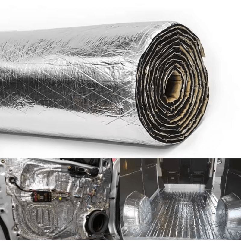 Automotive Thermal Acoustic Insulation Mat Aluminum Foil Heat Sound Deadening Cotton 5mm 10mm 8