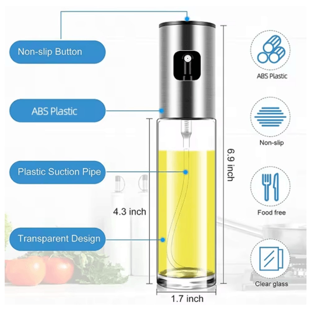 Glass Oil Spray Bottle Leak Proof Kitchen Oil Dispenser For Cooking BBQ 9
