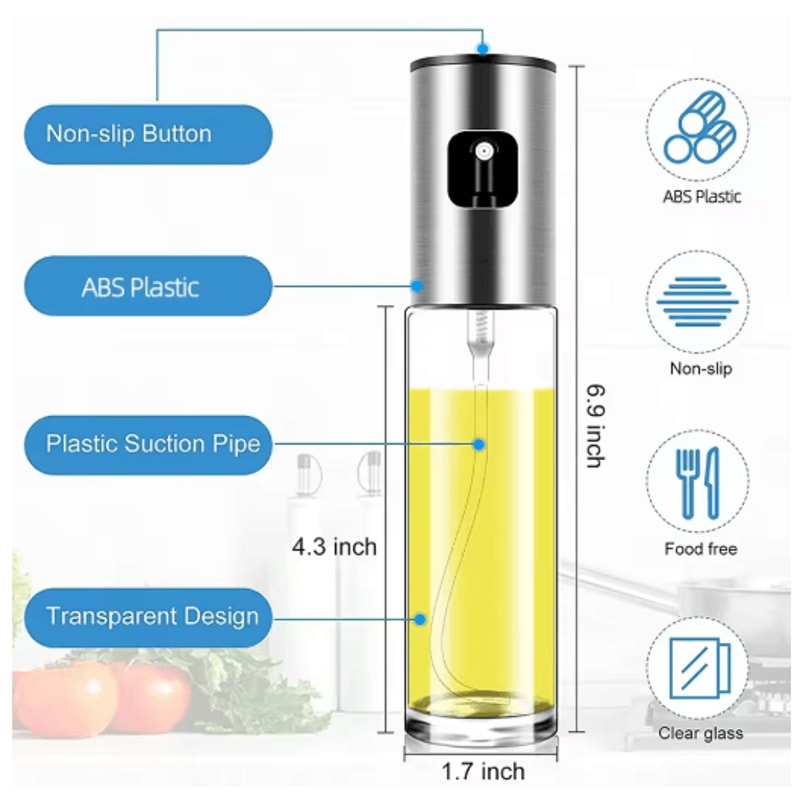 Glass Oil Spray Bottle Leak Proof Kitchen Oil Dispenser For Cooking BBQ 9