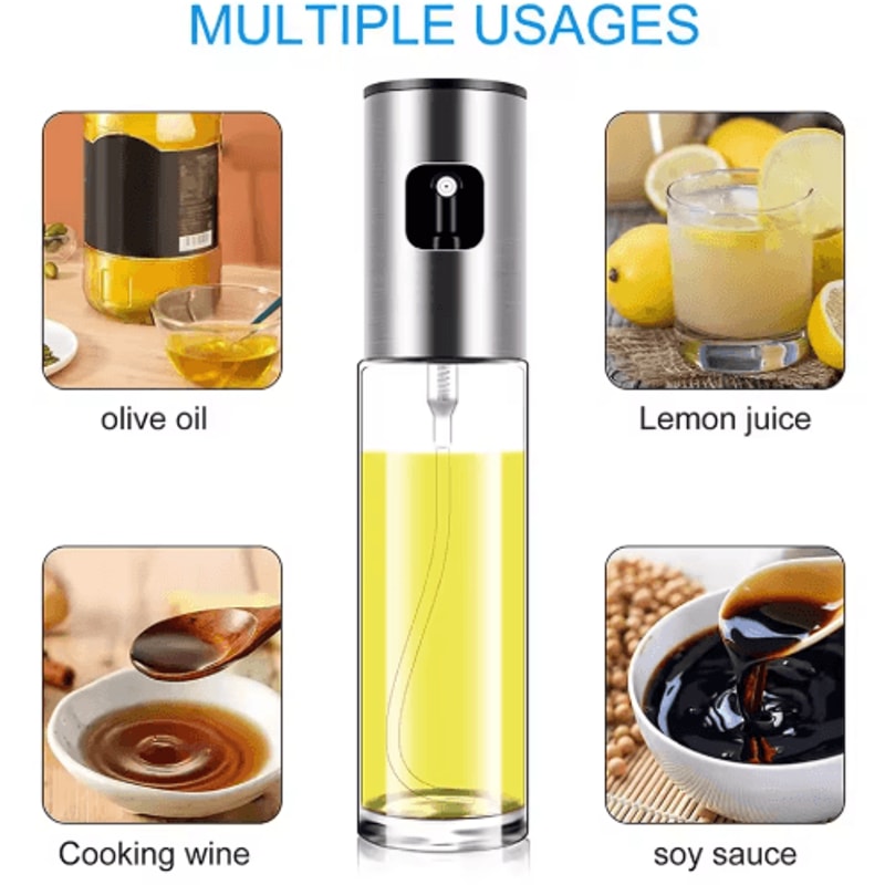 Glass Oil Spray Bottle Leak Proof Kitchen Oil Dispenser For Cooking BBQ 11
