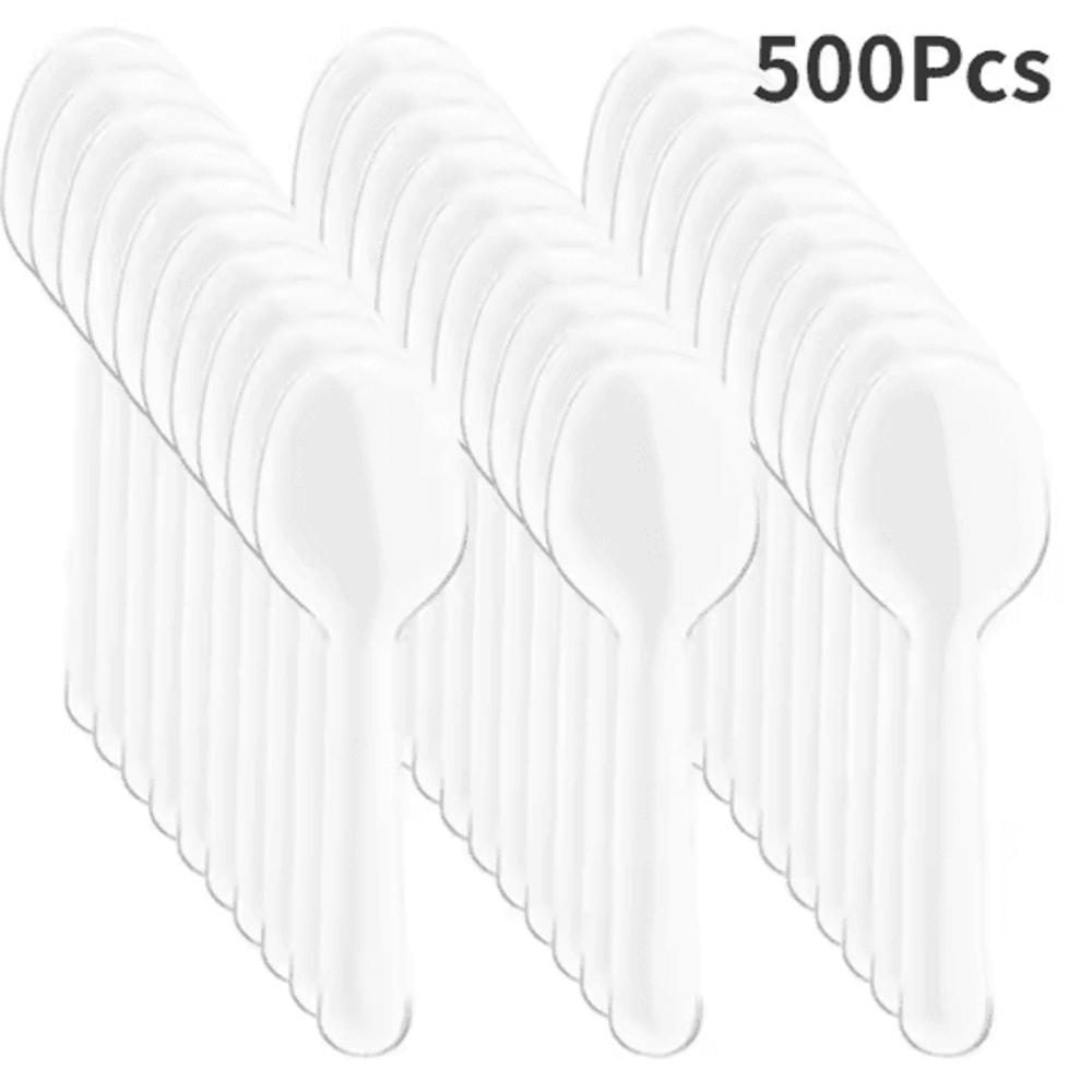 Disposable Mini Wooden Ice Cream Spoons 100 500 PCS Dessert Scoops For Parties Events 1