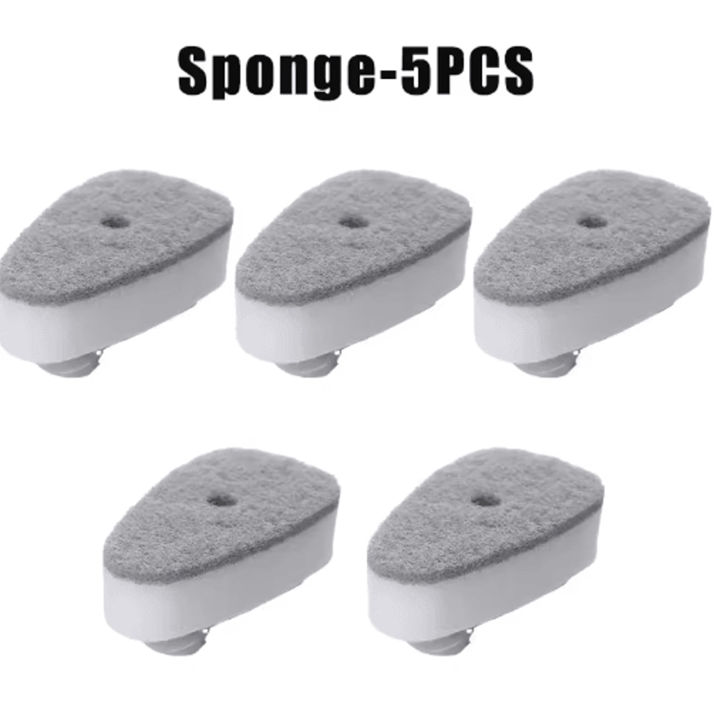 No Scratch Dishwand Set Soap Dispensing Dishwashing Brush Sponge Cleaner 4