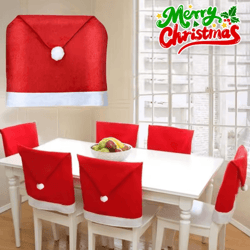 red santa hat christmas chair covers stretchable dining chair slipcovers for holiday decor